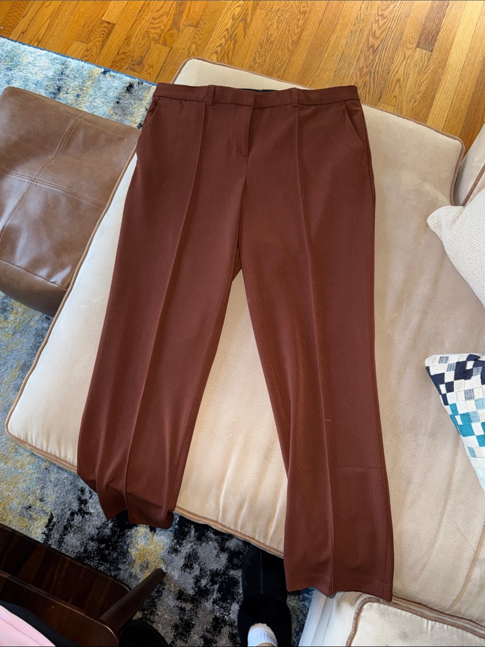 Dalia Rust-Brown Tailored Women's Dress Pants